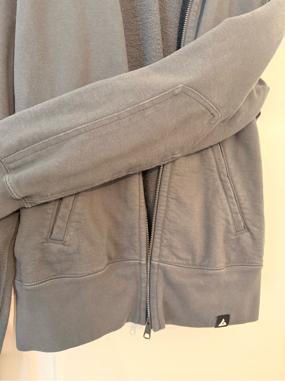 American Giant Women’s Moto Bomber Fleece Zip Jacket in Iron Gray M - Picture 5 of 5